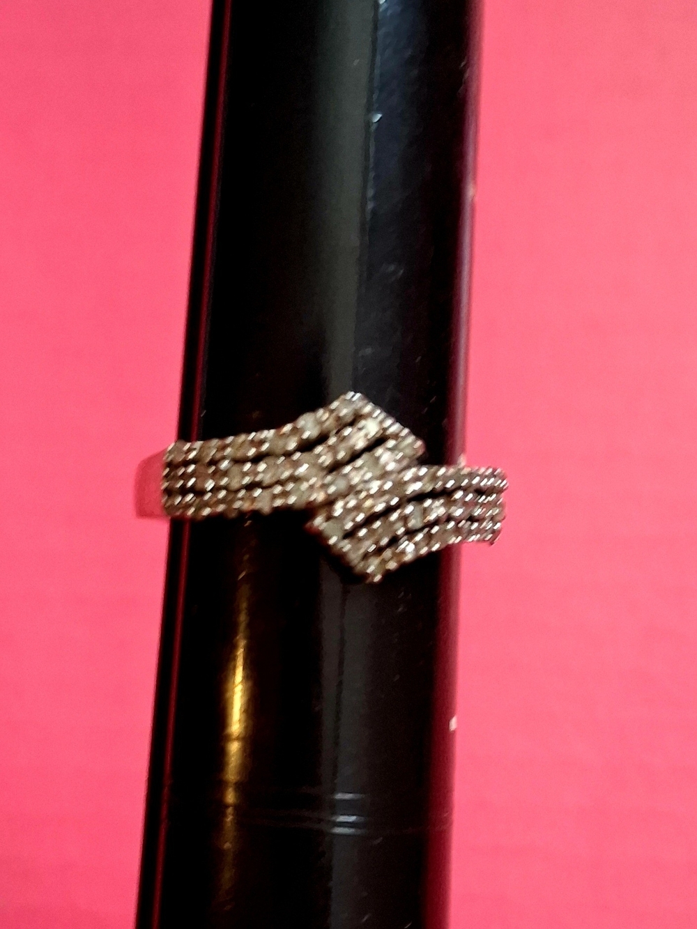 Diamond Supply Co. 925 Sterling Silver Wave Diamond Ring 8.25